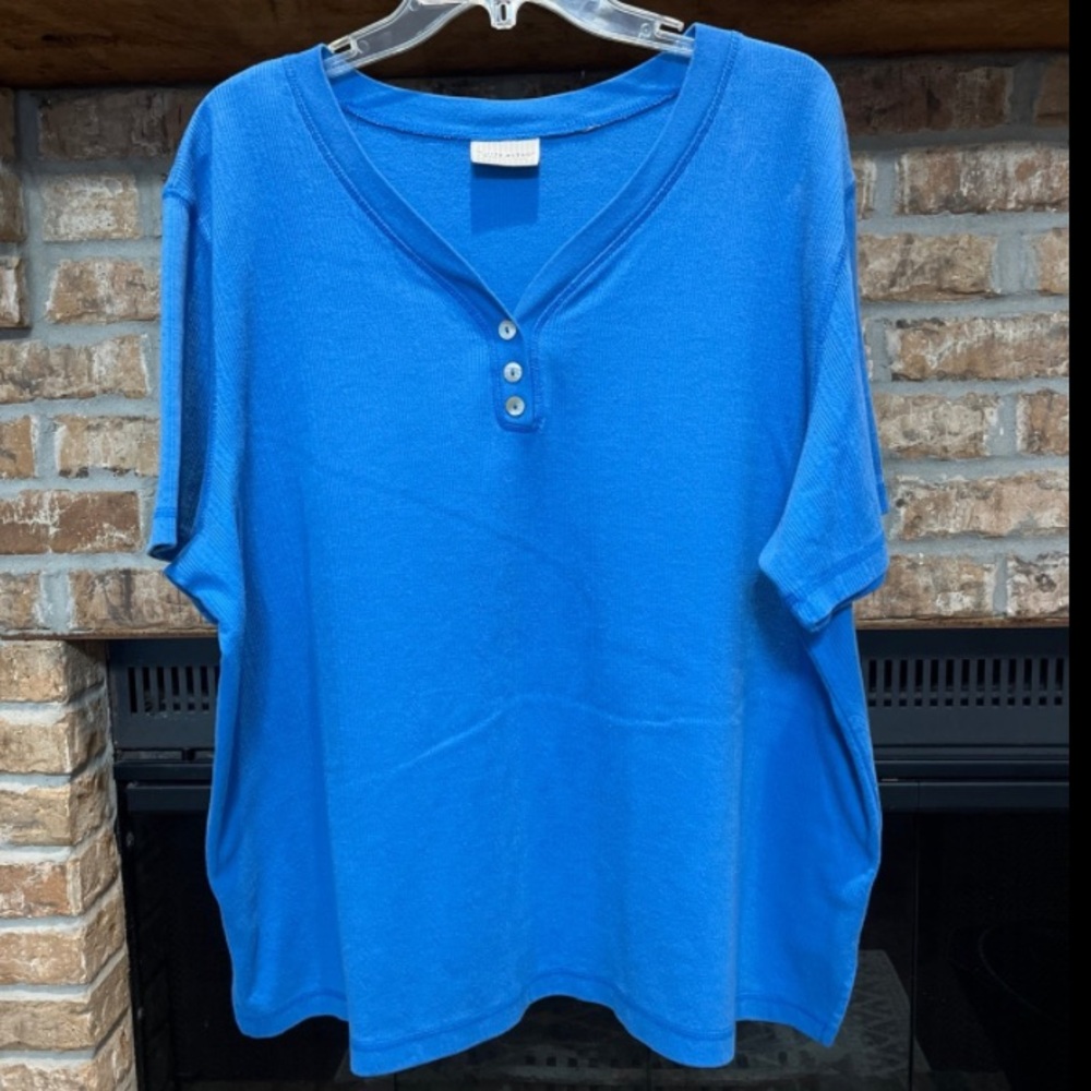 Set of 3 (blue, yellow and black) identical women’s plus knit tops